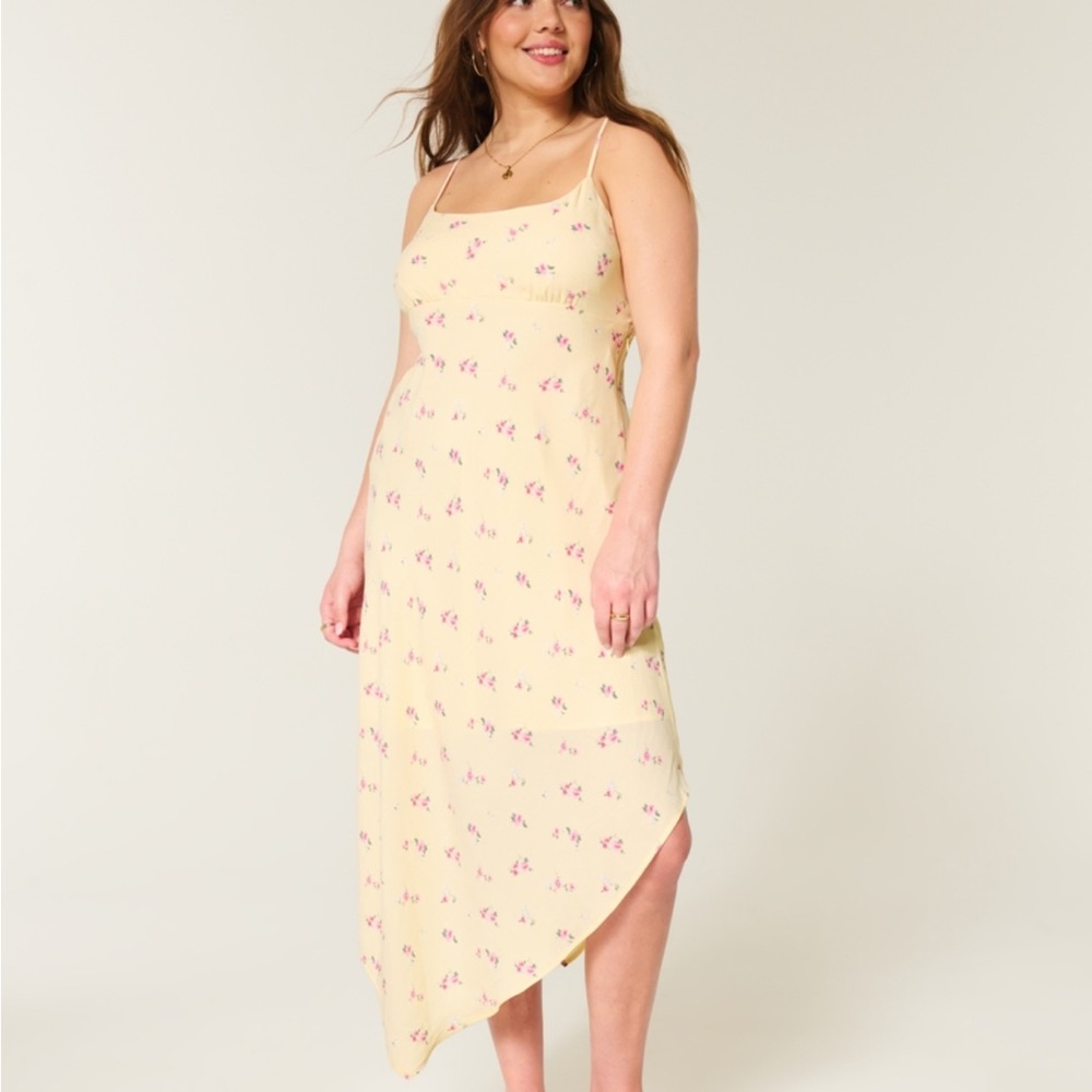 Hollister Asymmetrical Hemi Mid Floral Dress